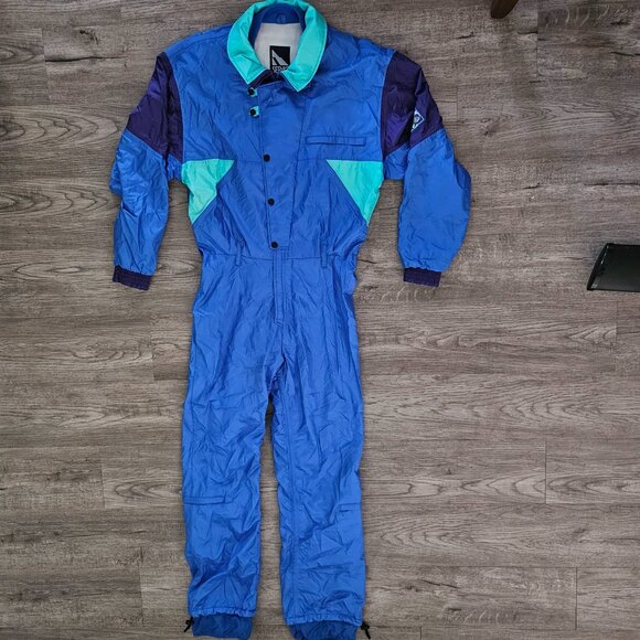 Serac Men’s One-Piece Ski Suit Blue Teal Purple Weatherproof Vintage 42 - Picture 3 of 15